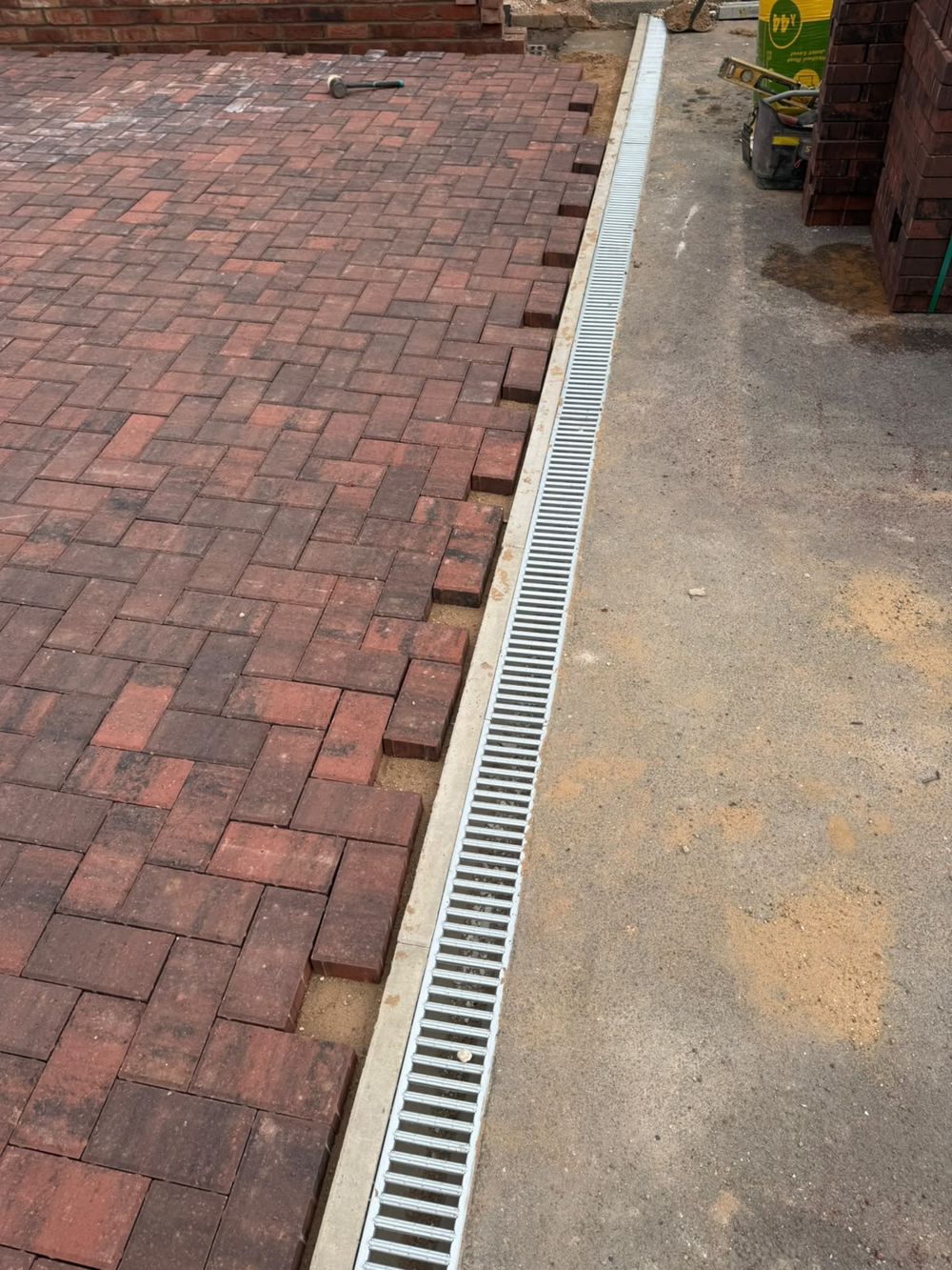 Block paving driveway with ACO channel drainage